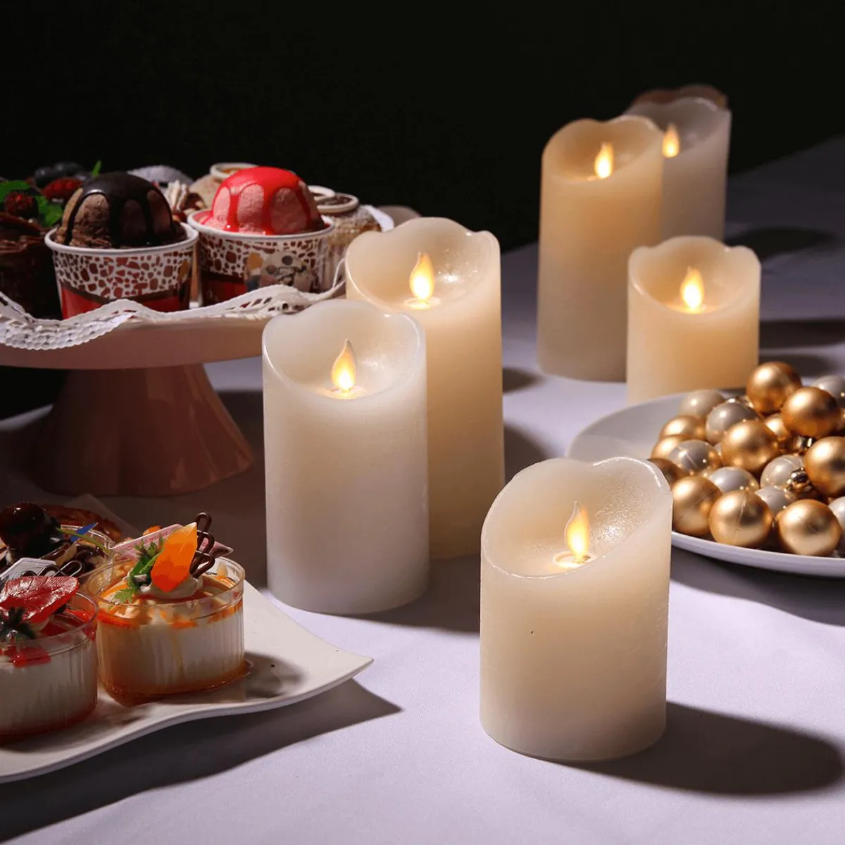 Luz Decorativa>DecoWoerner Vela De Cera LED 7,5 X 10 Cm blanco