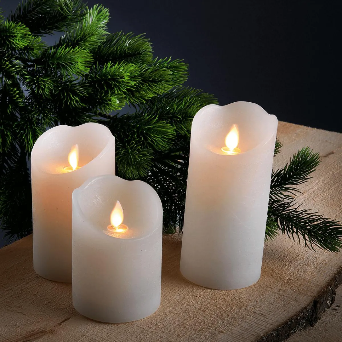 Luz Decorativa>DecoWoerner Vela De Cera LED 7,5 X 10 Cm blanco