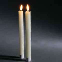 Luz Decorativa>DecoWoerner Velas De Cera LED-LED 24 Cm, Conjunto De 2 Piezas blanco