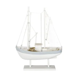 Decoración De Verano>DecoWoerner Velero De Madera 60 Cm X 43 Cm X 14 Cm blanco