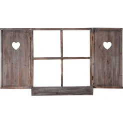 Decoración Natural|Decoración De Verano>DecoWoerner Ventana De Cabaña Decorativa Madera natural