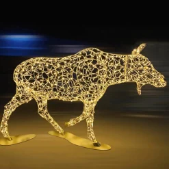Luz Decorativa|Decoración De Animales>DecoWoerner XXL LED Cálido Alce Vaca Para Exterior 305 Cm plata