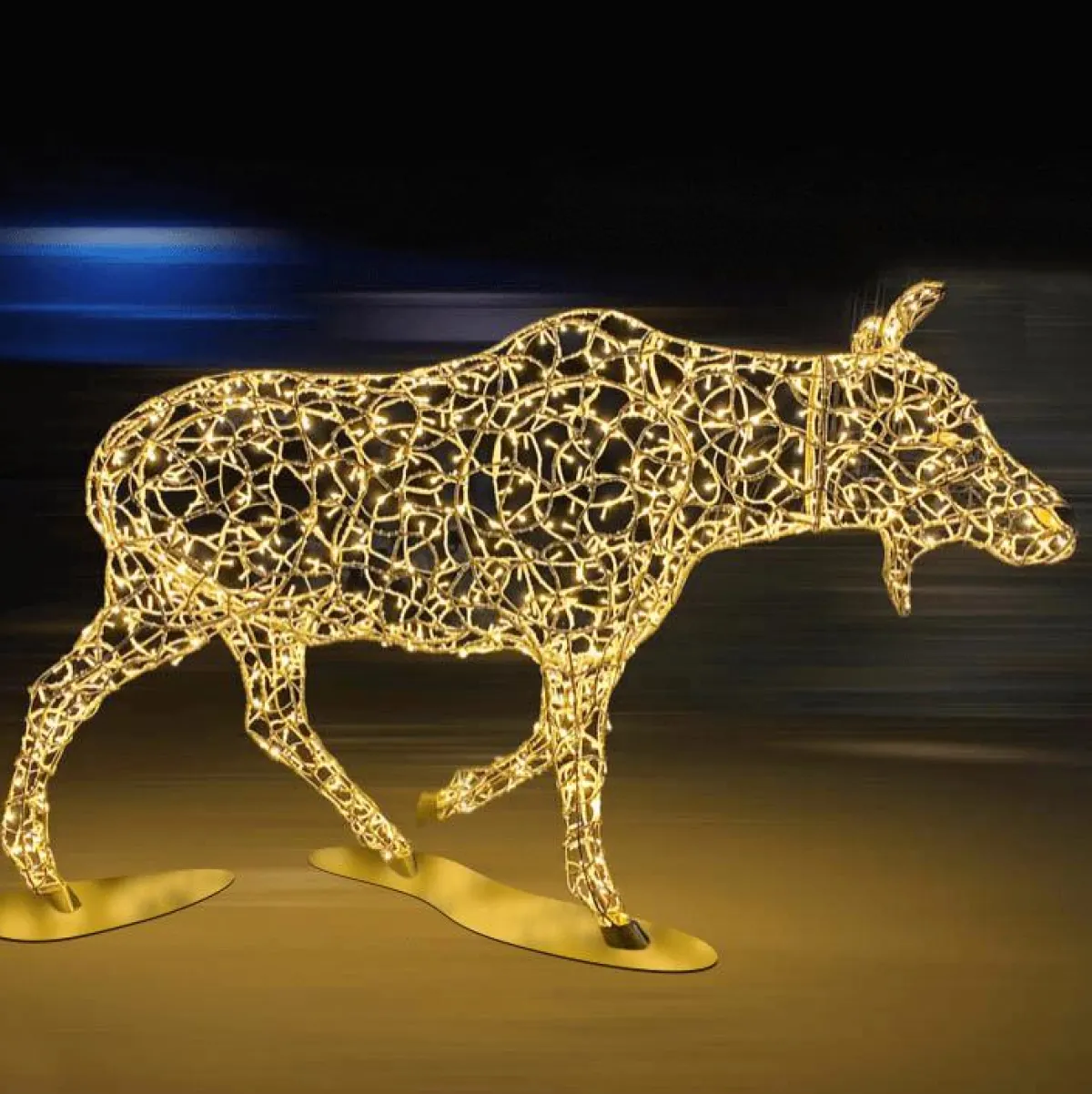 Luz Decorativa|Decoración De Animales>DecoWoerner XXL LED Cálido Alce Vaca Para Exterior 305 Cm plata