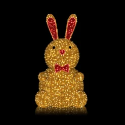 Luz Decorativa|Decoración De Pascua>DecoWoerner XXL LED Conejito Sentado Con Pajarita oro