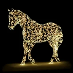 Decoración De Animales|Luz Decorativa>DecoWoerner XXL Objeto Luminoso LED Caballo Para Correr Al Aire Libre plata